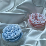 Austin Rose Scented Candle with Glass Base: Blue - Bluebell