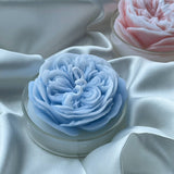Austin Rose Scented Candle with Glass Base: Blue - Bluebell