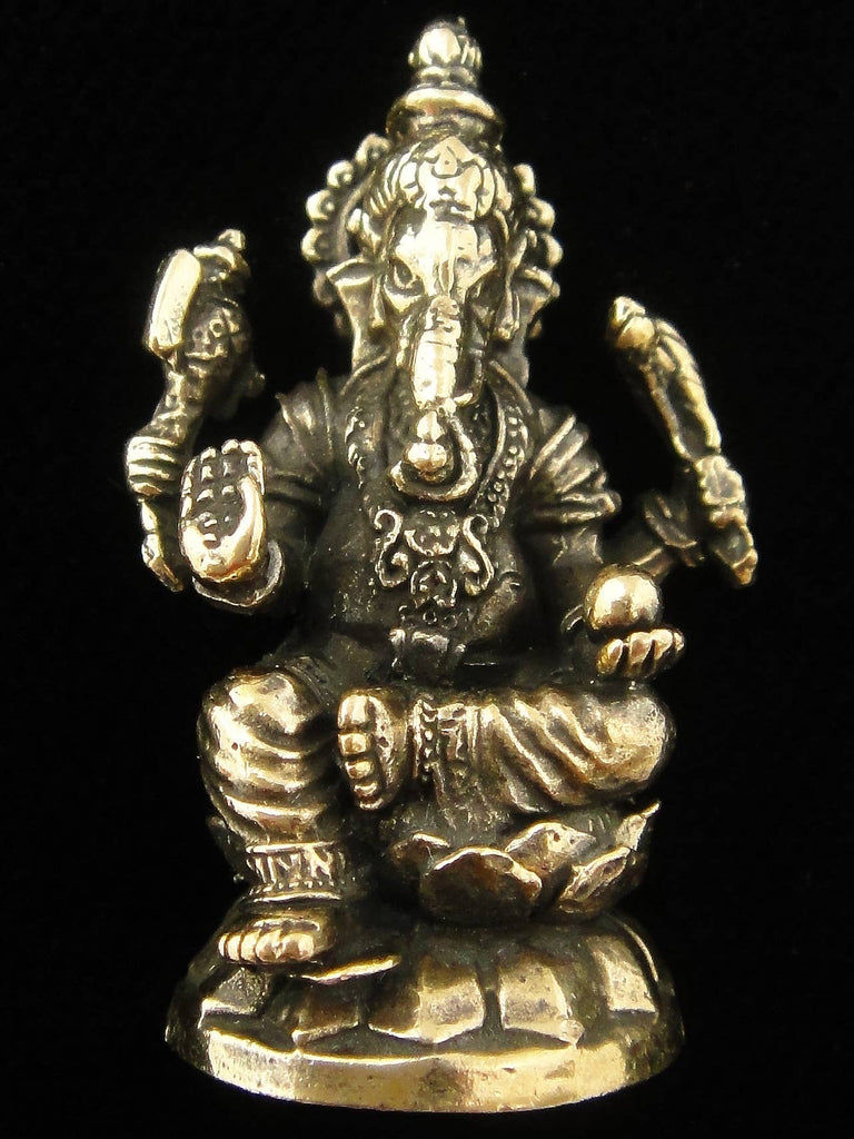 Tika - Brass Deity Statuette -Small- Ganesh