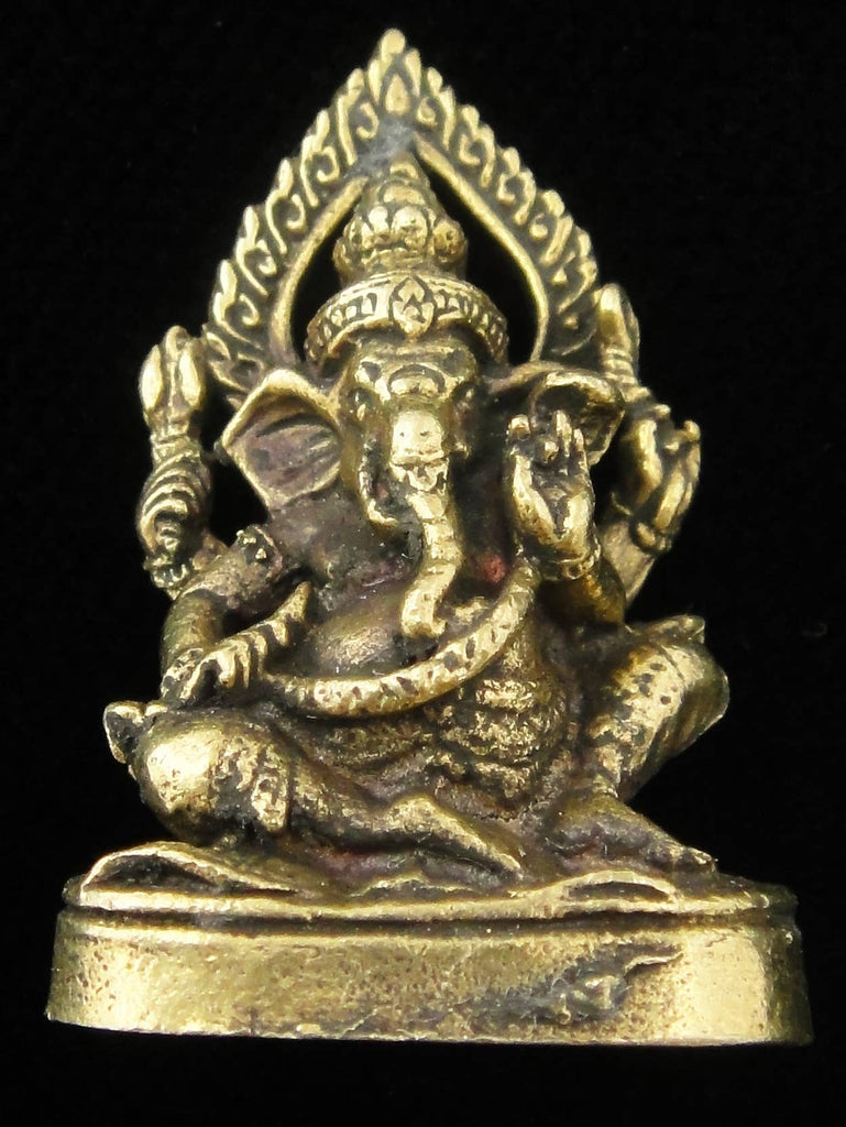 Tika - Brass Deity Statuette -Small- Seated Ganesha
