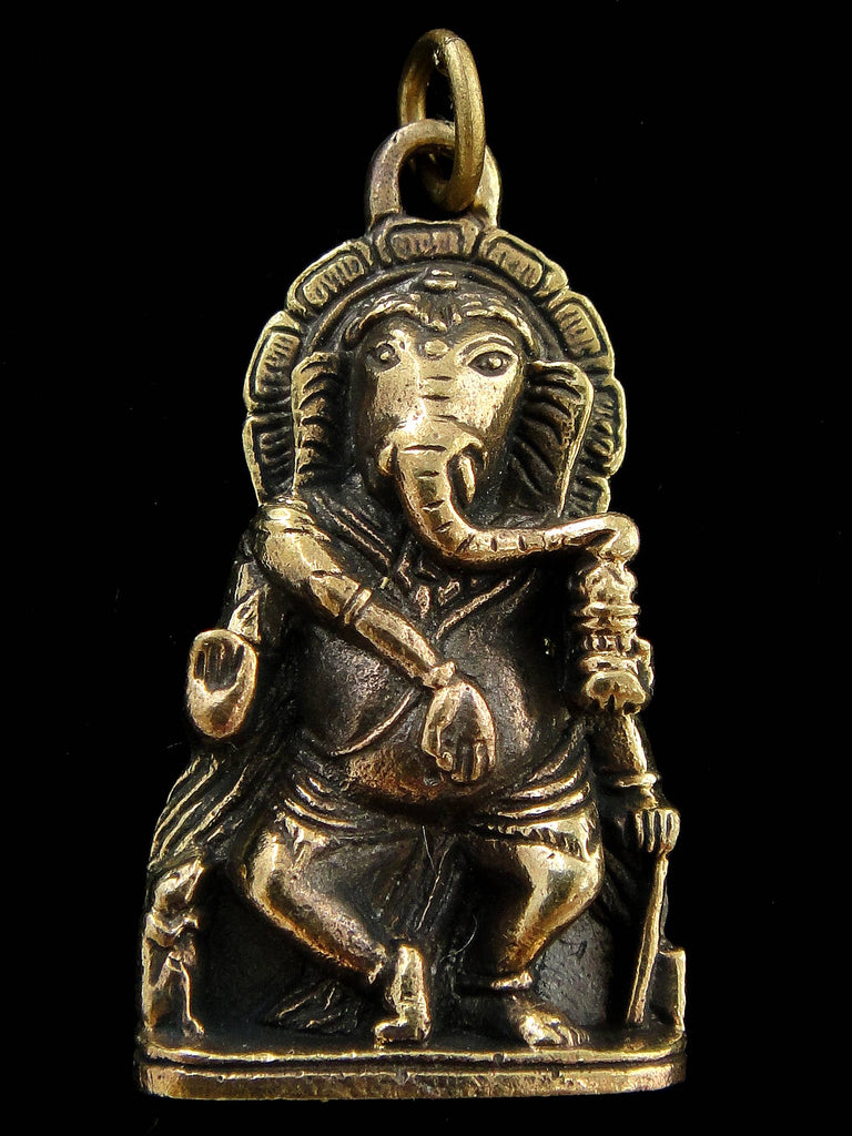 Tika - Brass Deity Pendant- Ganesh Dancing