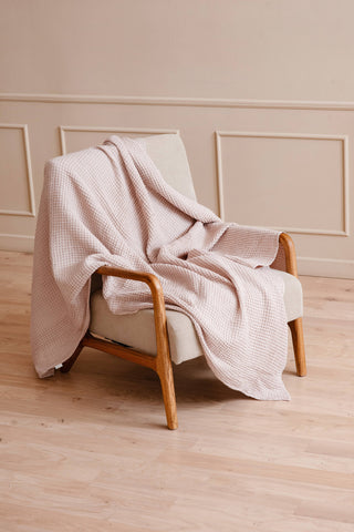 LinenQ - Waffle linen throw