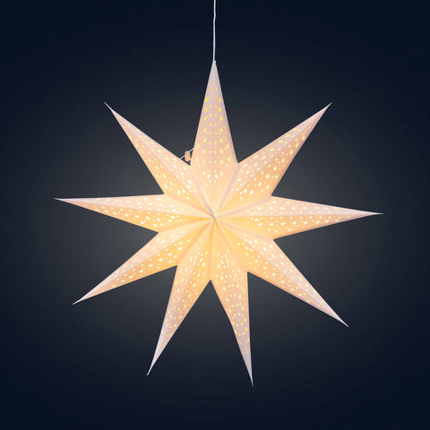 Artschatz LLC - Twinkle Star ~ 9 P, 25",  Cream Paper Star Lantern Light