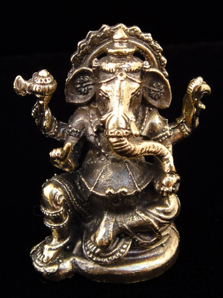 Tika - Brass Deity Statuette -Small- Ganesh