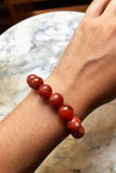 Red Agate Beaded Bracelet