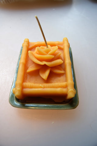 Rose Bamboo Beeswax Candle