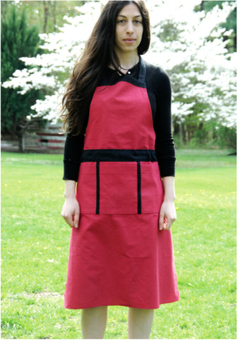 Hemp & Silk Long Apron with Pockets