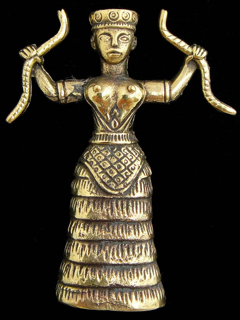 Tika - Brass Deity Statuette -Small- Snake Goddess