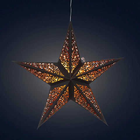 Artschatz LLC - Magia 5 Pointer 24" Black with Copper Paper Star Lantern